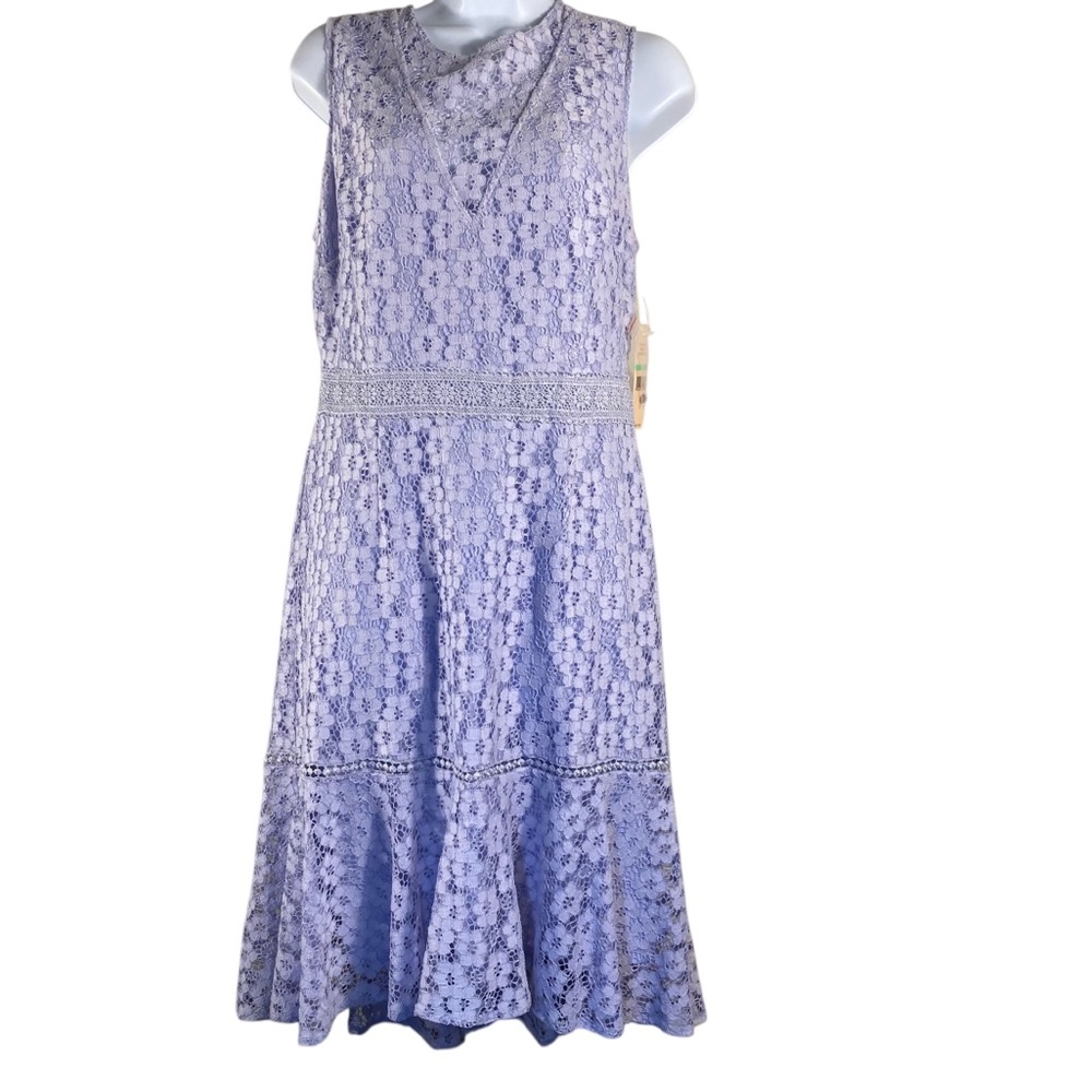 Nanette Lepore Lavender Lace Sleeveless Dress Feminine Sz 8 NWT